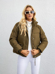 Women's short simple stand collar down jacket - 808Lush