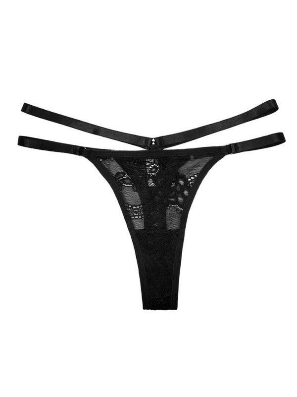 Women's solid color lace low-rise sexy panties - 808Lush