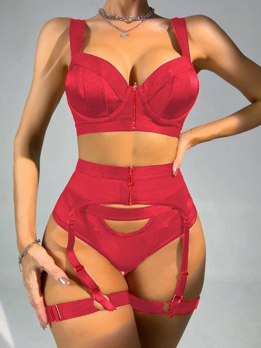 Women's solid color sexy lingerie sets - 808Lush