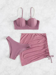 3 Piece Bikini Set shell shape - 808Lush