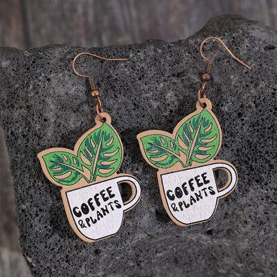 Wooden Alloy Dangle Earrings - 808Lush