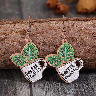 Wooden Alloy Dangle Earrings - 808Lush