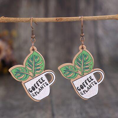 Wooden Alloy Dangle Earrings - 808Lush