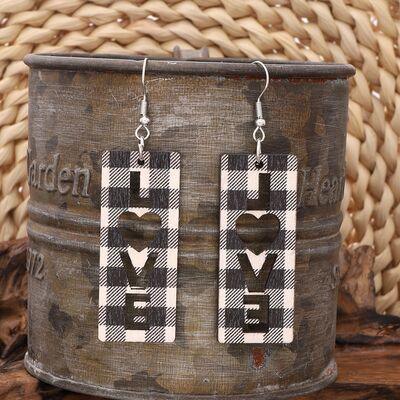 Wooden Cutout Dangle Earrings - 808Lush