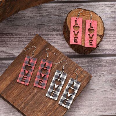 Wooden Cutout Dangle Earrings - 808Lush