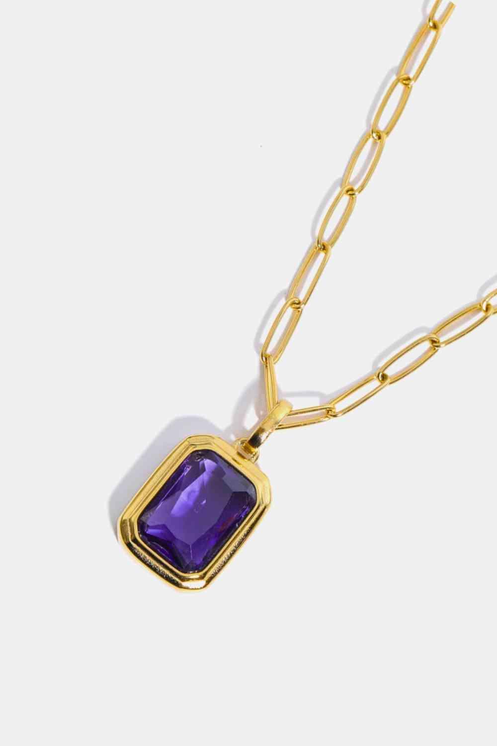 Zircon 18K Gold-Plated Geometrical Shape Pendant Necklace - 808Lush