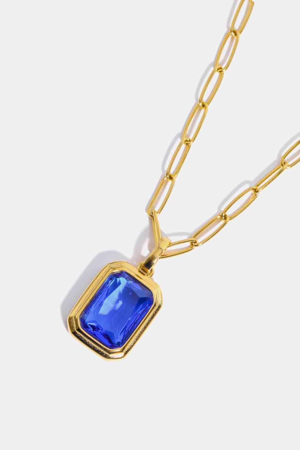 Zircon 18K Gold-Plated Geometrical Shape Pendant Necklace - 808Lush