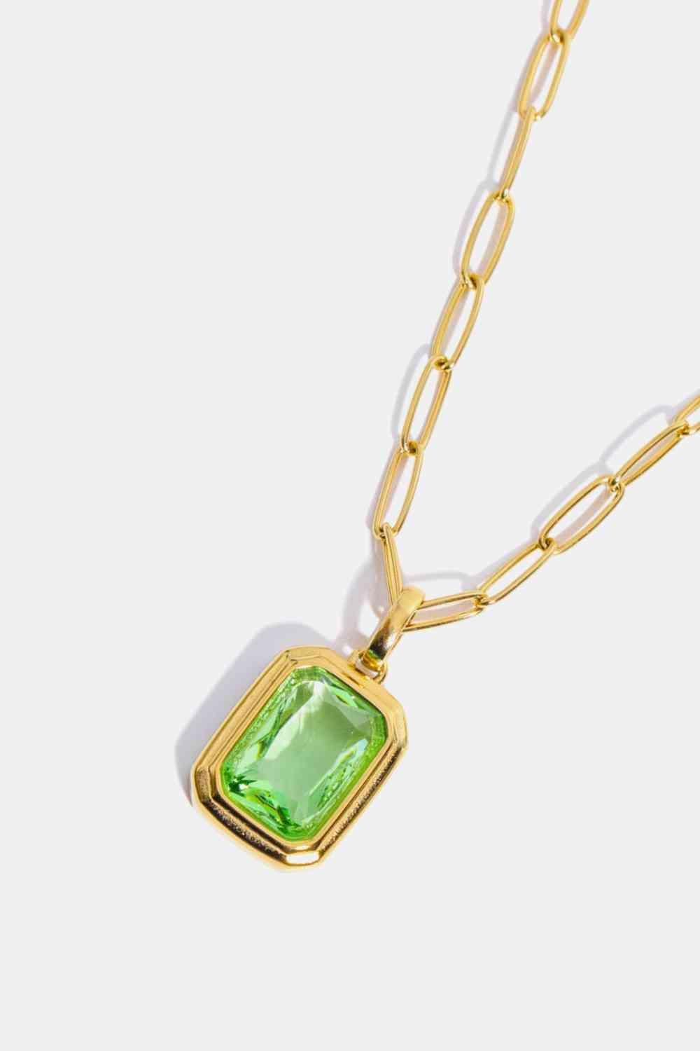 Zircon 18K Gold-Plated Geometrical Shape Pendant Necklace - 808Lush