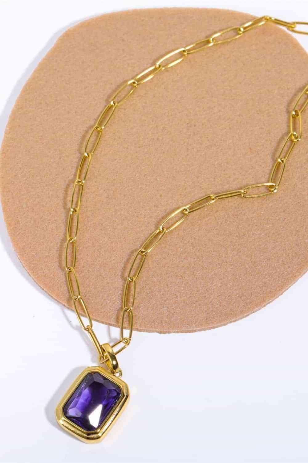 Zircon 18K Gold-Plated Geometrical Shape Pendant Necklace - 808Lush