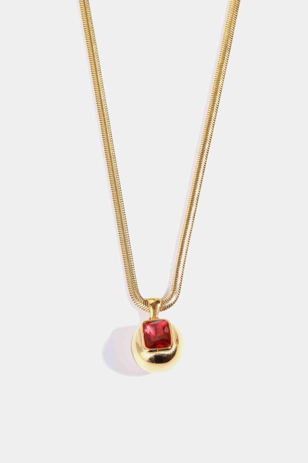 Zircon 18K Gold-Plated Geometrical Shape Pendant Necklace - 808Lush