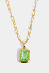 Zircon 18K Gold-Plated Geometrical Shape Pendant Necklace - 808Lush