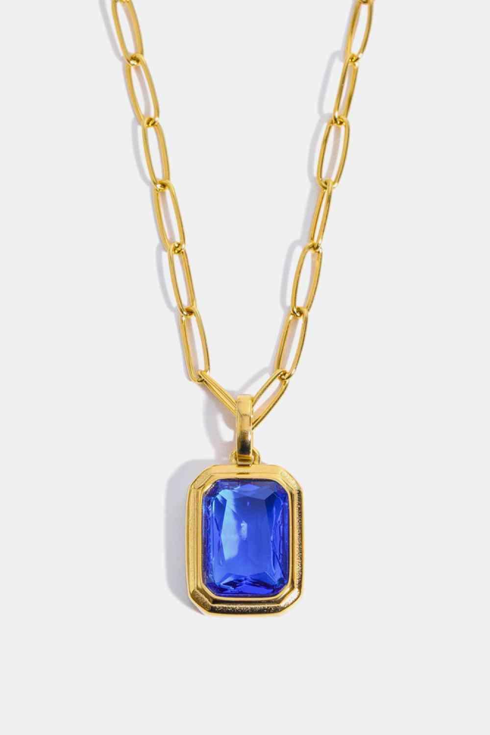 Zircon 18K Gold-Plated Geometrical Shape Pendant Necklace - 808Lush