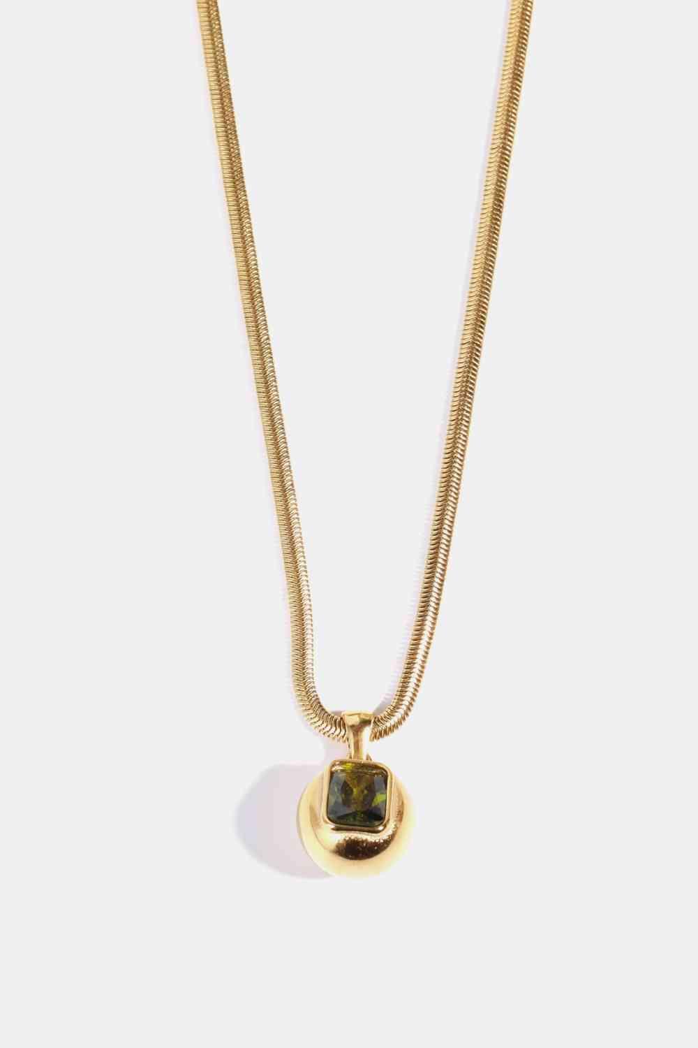 Zircon 18K Gold-Plated Geometrical Shape Pendant Necklace - 808Lush