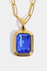 Zircon 18K Gold-Plated Geometrical Shape Pendant Necklace - 808Lush