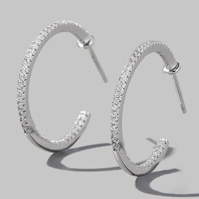 Zircon 925 Sterling Silver C-Hoop Earrings - 808Lush