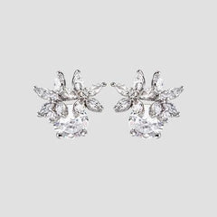 Zircon 925 Sterling Silver Flower Stud Earrings - 808Lush