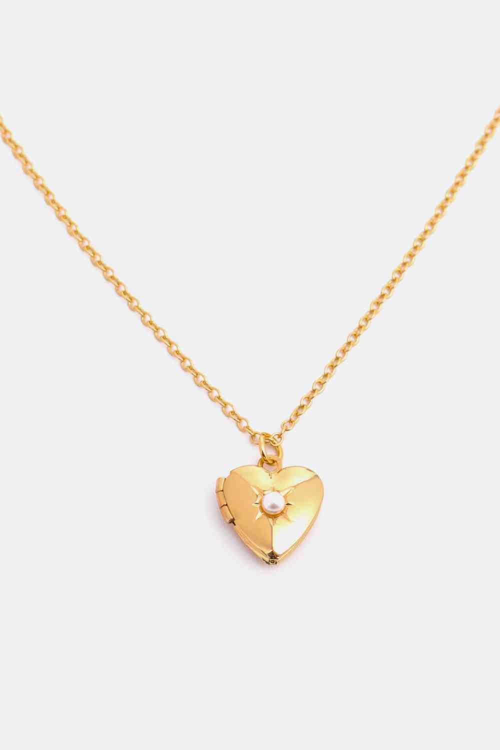 Zircon Heart Shape 14K Gold-Plated Pendant Necklace - 808Lush