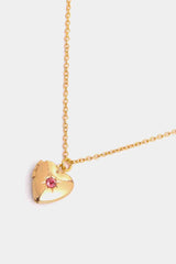 Zircon Heart Shape 14K Gold-Plated Pendant Necklace - 808Lush