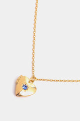 Zircon Heart Shape 14K Gold-Plated Pendant Necklace - 808Lush