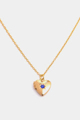 Zircon Heart Shape 14K Gold-Plated Pendant Necklace - 808Lush