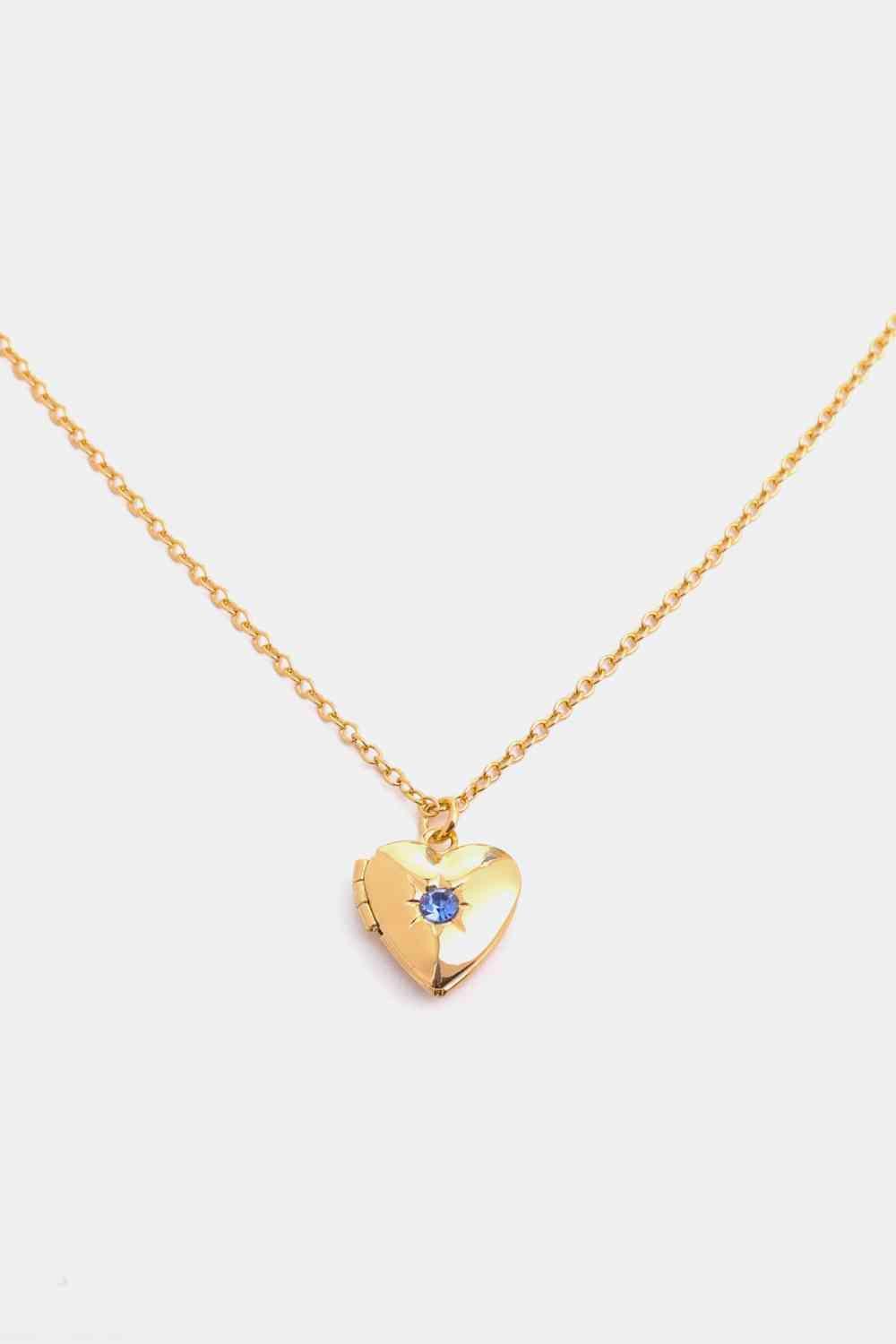 Zircon Heart Shape 14K Gold-Plated Pendant Necklace - 808Lush