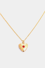 Zircon Heart Shape 14K Gold-Plated Pendant Necklace - 808Lush