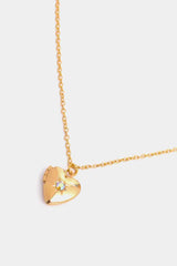 Zircon Heart Shape 14K Gold-Plated Pendant Necklace - 808Lush