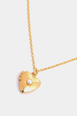 Zircon Heart Shape 14K Gold-Plated Pendant Necklace - 808Lush