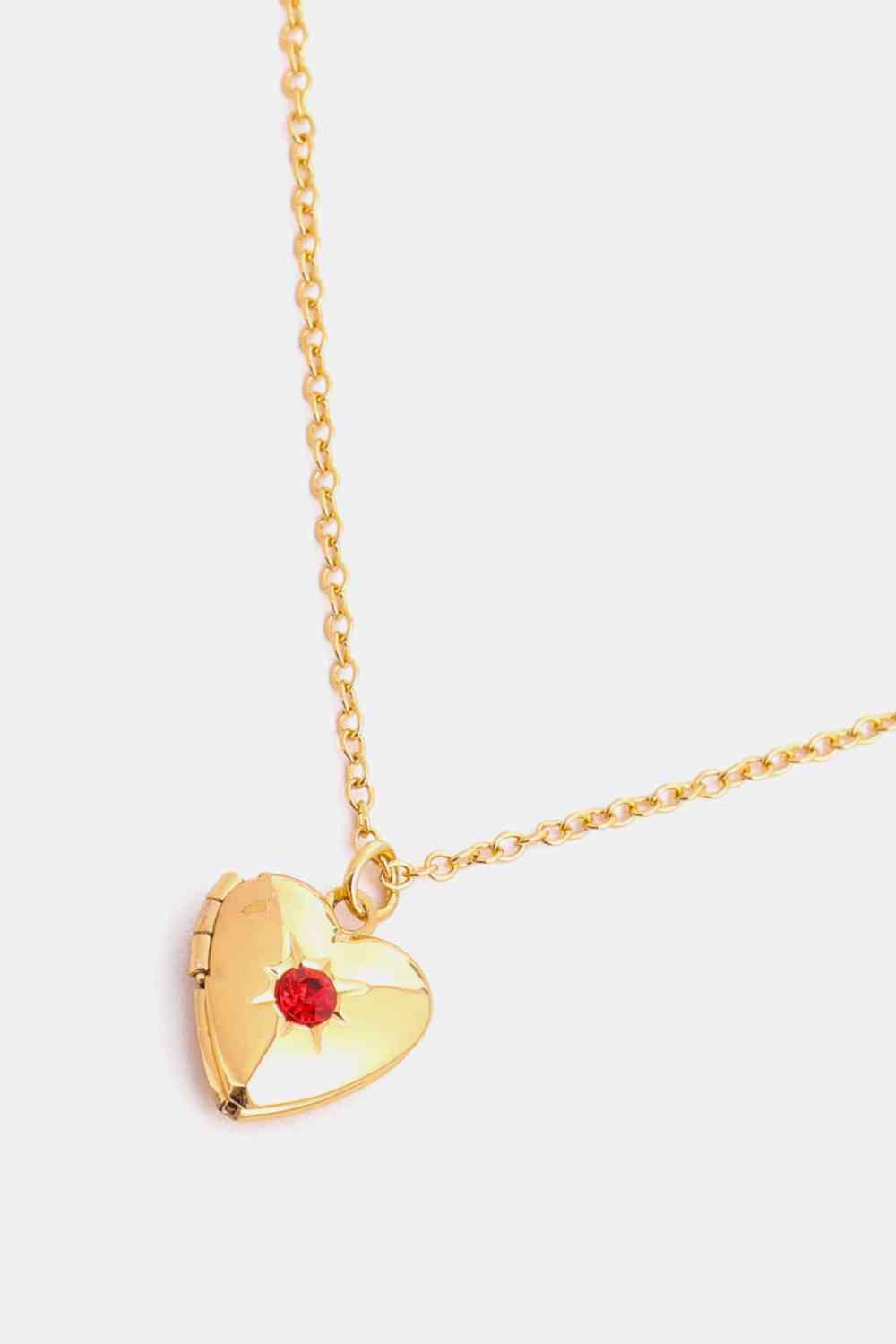 Zircon Heart Shape 14K Gold-Plated Pendant Necklace - 808Lush