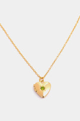 Zircon Heart Shape 14K Gold-Plated Pendant Necklace - 808Lush