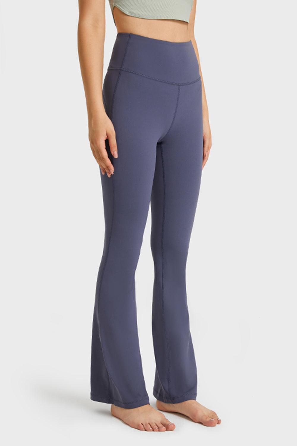 Elastic Waist Flare Yoga Pants - 808Lush