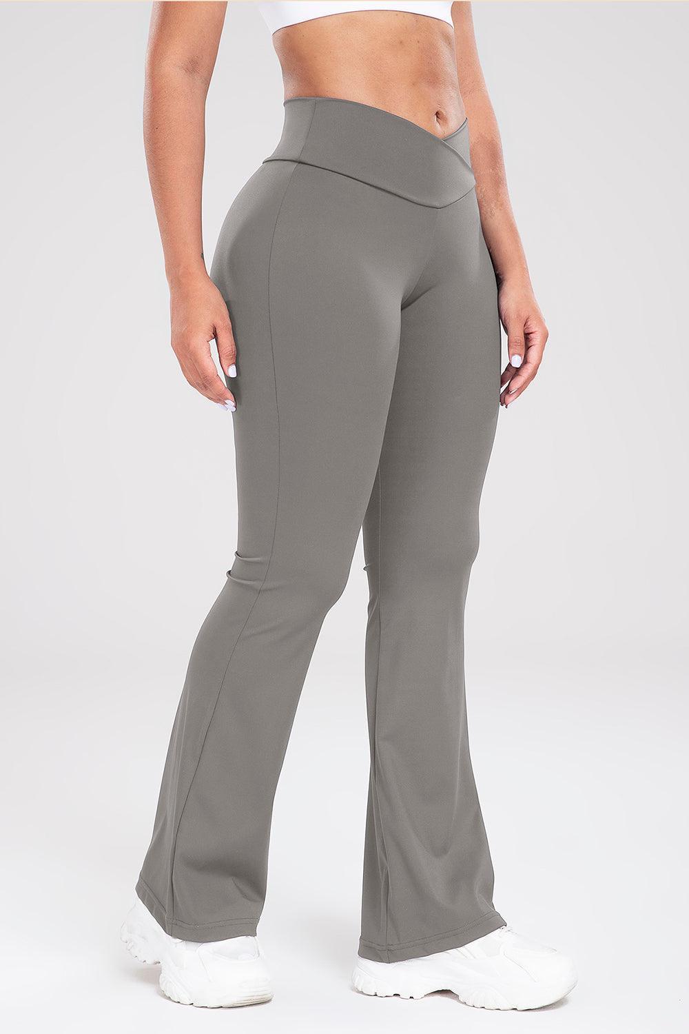 Wide Waistband Bootcut Active Pants - 808Lush