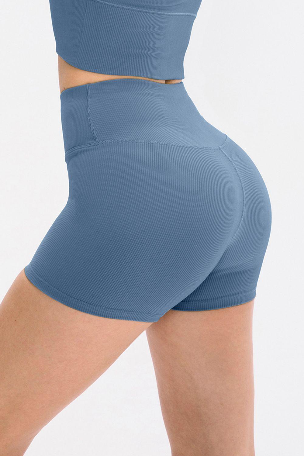 Slim Fit Wide Waistband Sports Shorts - 808Lush