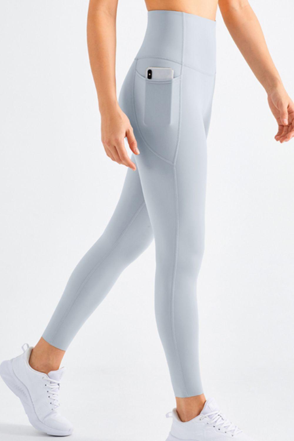 Highly Stretchy Elastic Waistband Pocket Yoga Leggings - 808Lush