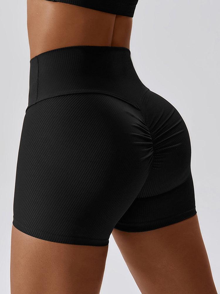 Wide Waistband Slim Fit Sports Shorts - 808Lush