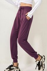 Drawstring High Waist Active Pants - 808Lush