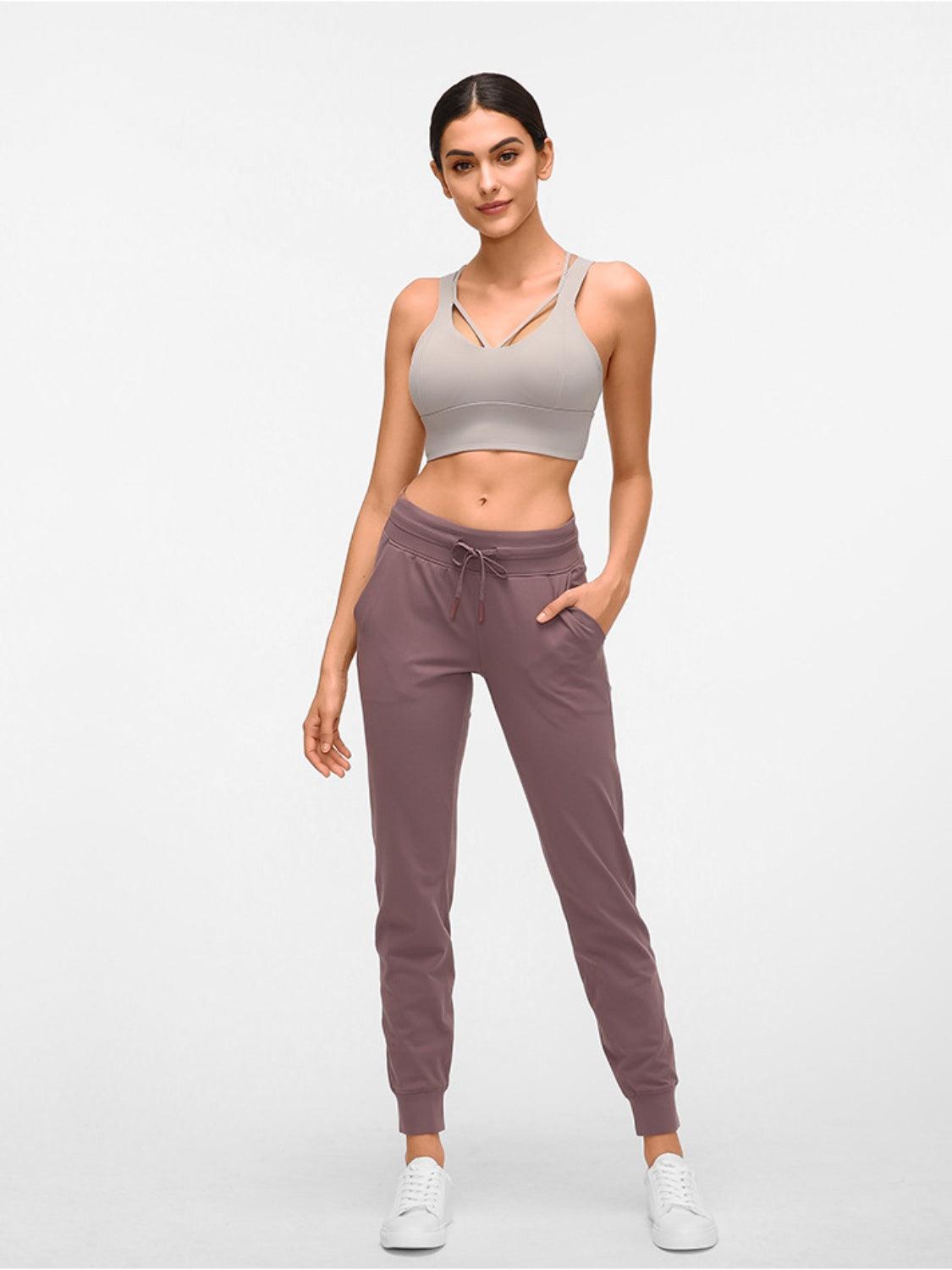 Double Take Tied Joggers with Pockets - 808Lush