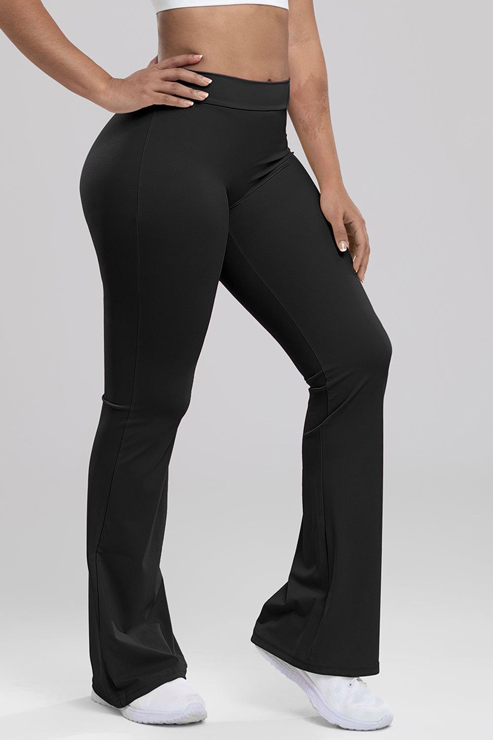 Ruched High Waist Bootcut Active Pants - 808Lush