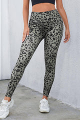 Leopard Print Wide Waistband Leggings - 808Lush