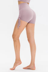 Drawstring Wide Waistband Side Tie Sports Shorts - 808Lush