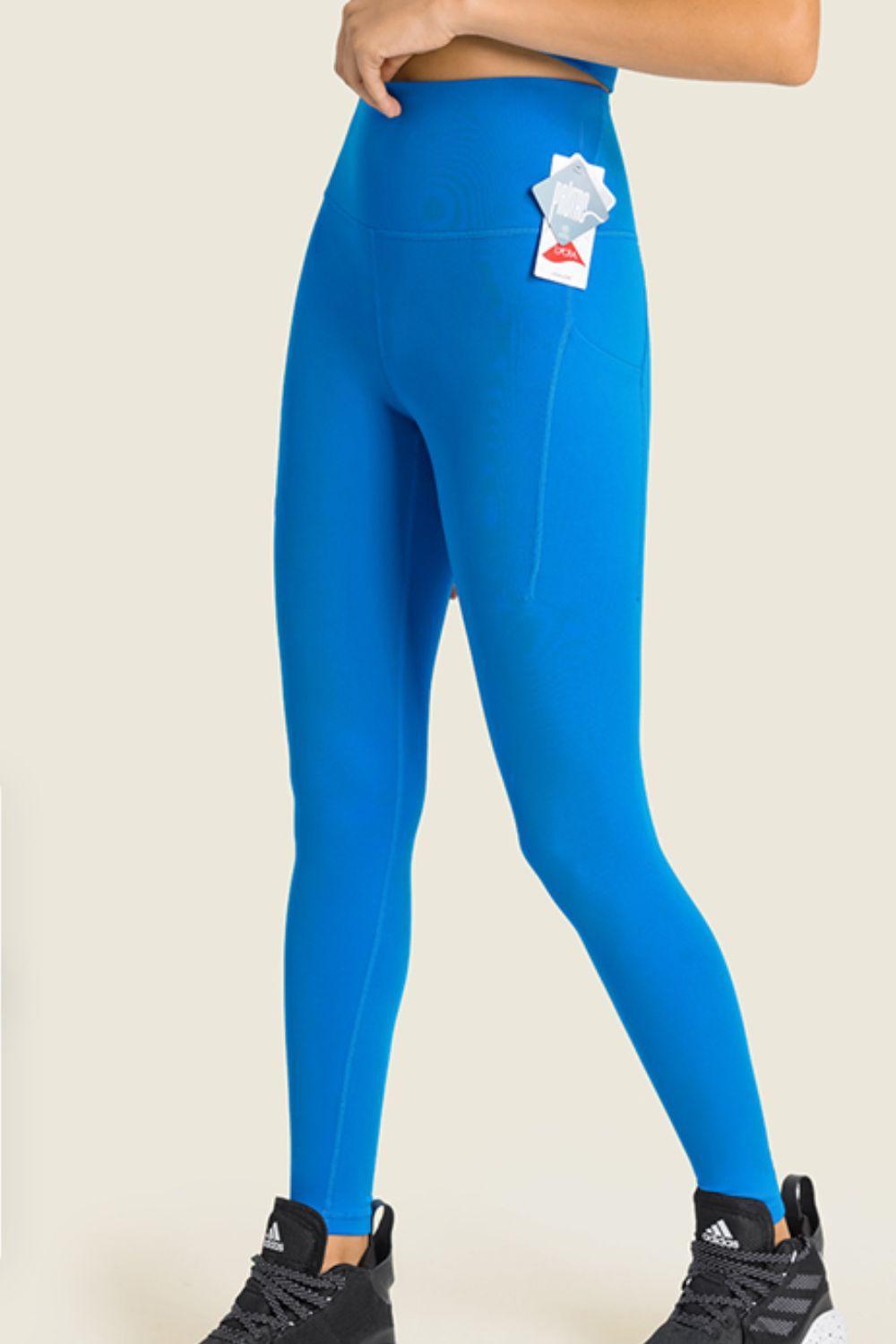 High-Rise Wide Waistband Pocket Yoga Leggings - 808Lush