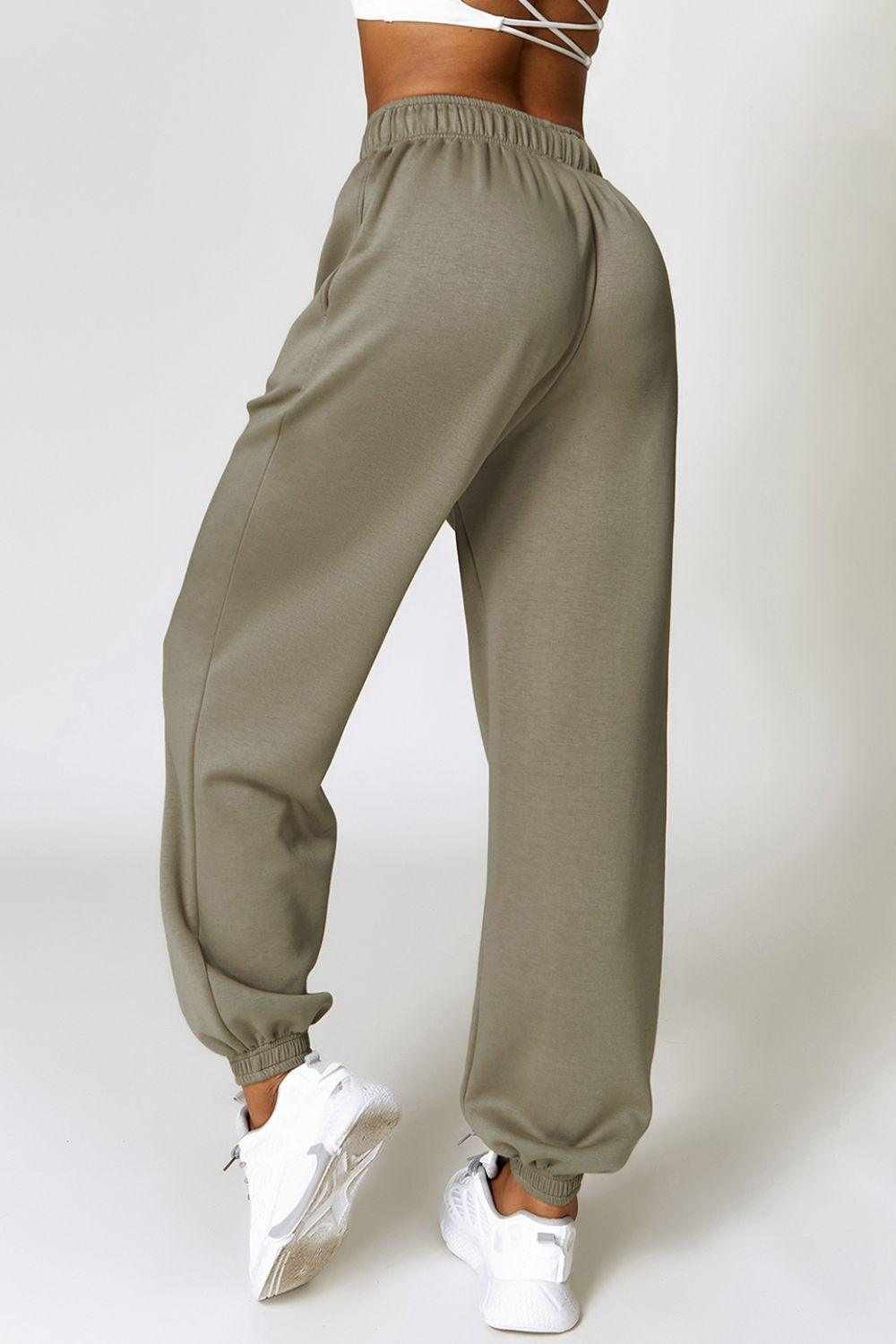 Drawstring Pocketed Active Joggers - 808Lush