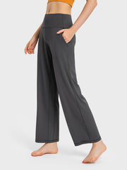 Wide Waistband Active Pants with Pockets - 808Lush