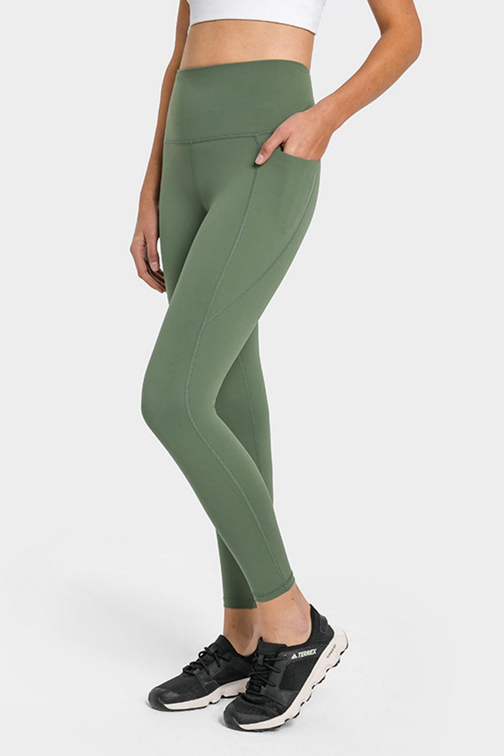 High Waist Ankle-Length Yoga Leggings with Pockets - 808Lush