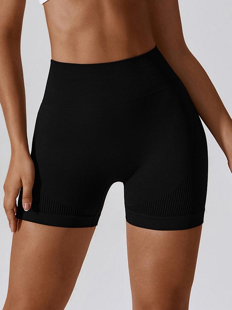 Wide Waistband Slim Fit Sports Shorts - 808Lush