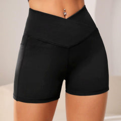 Wide Waistband Active Shorts with Pocket - 808Lush