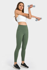 High Waist Ankle-Length Yoga Leggings with Pockets - 808Lush