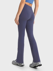 Wide Waistband Bootcut Sports Pants - 808Lush