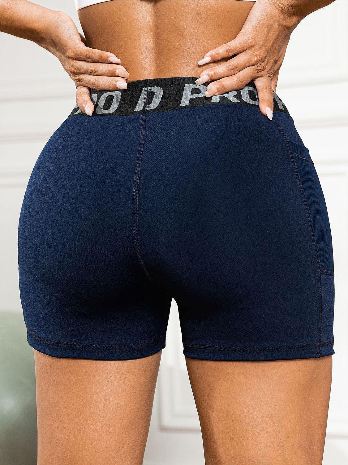 Elastic Waist Active Shorts with Pockets - 808Lush