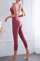 Feel Like Skin Elastic Waistband Cropped Yoga Leggings - 808Lush